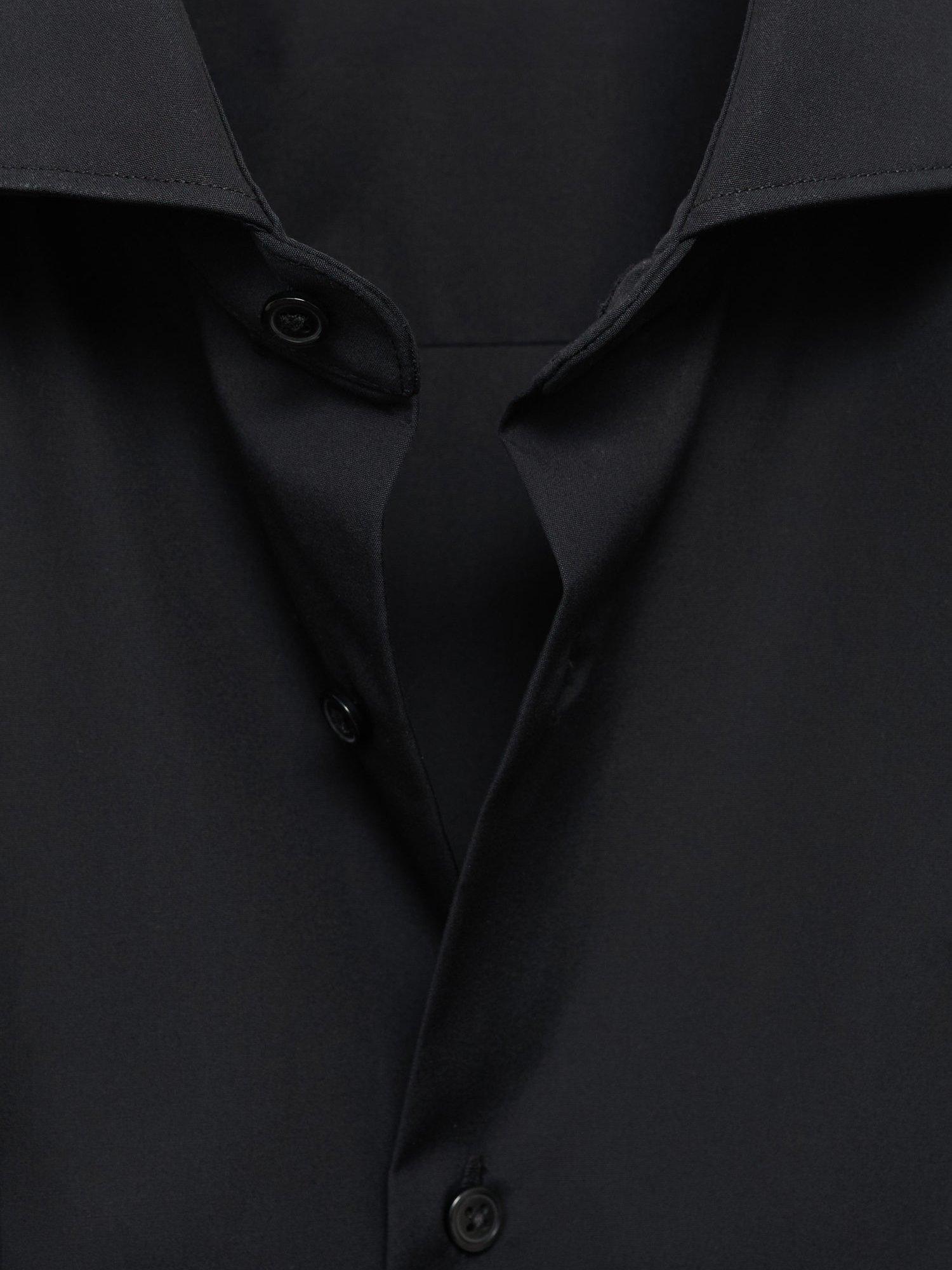 Product image 8 of 8, which shows Mango Emeritol Cotton Shirt, Black, L