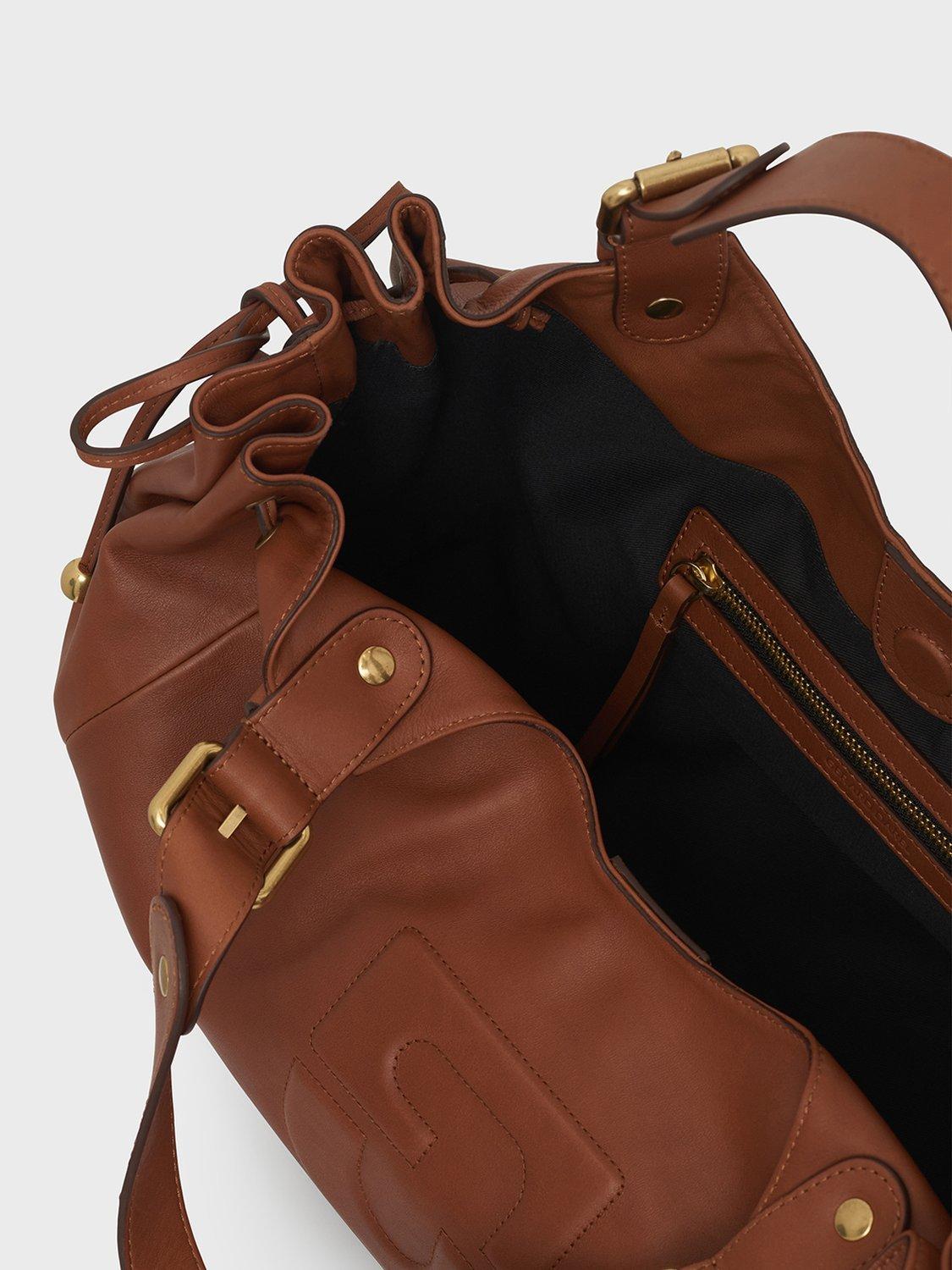 Product image 3 of 3, which shows Gerard Darel Chiara Leather Grab Bag, Tan, One Size