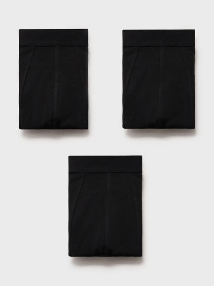 Mango Tri Stretch Trunks, Pack of 3, Black, Black