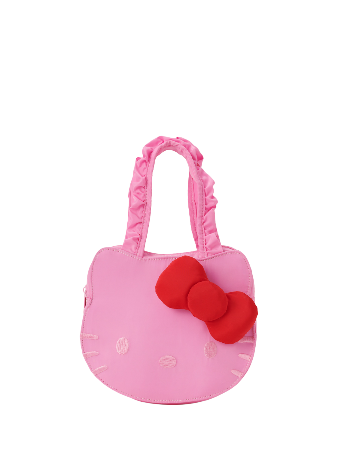 Product image 1 of 3, which shows Small Stuff Kids' Hello Kitty Ruffle Strap Handbag, Bright Pink, One Size