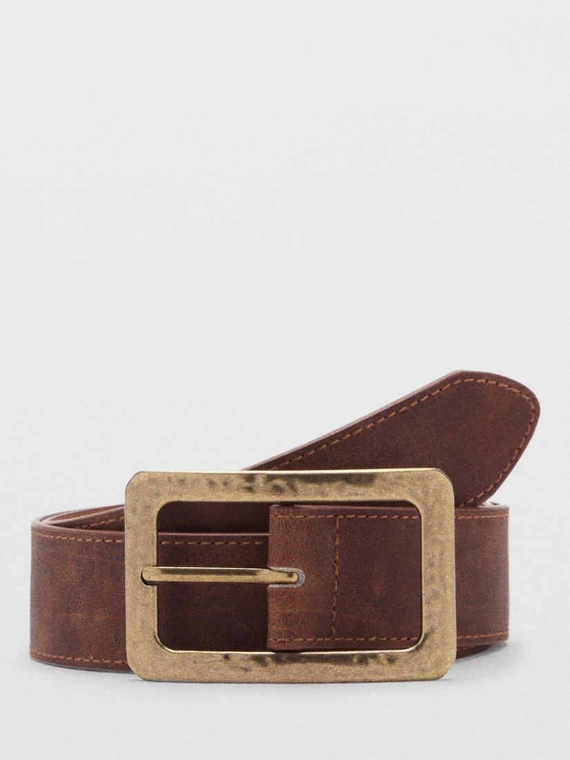 Product image 1 of 4, which shows Mango Julieta Belt, Brown, L