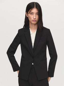 Mango Boreal Single Button Blazer, Black