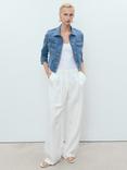 Mango Vicky Denim Jacket, Open Blue