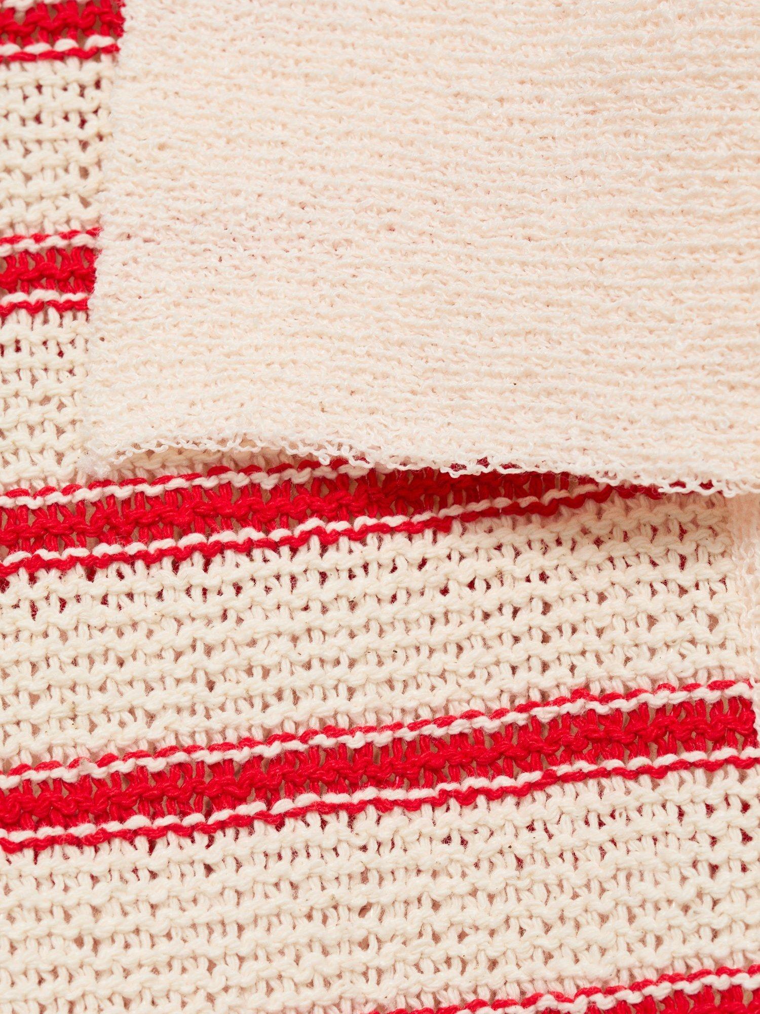 Product image 7 of 7, which shows Mango Tunis Stripe Knit Dress, Red, 4