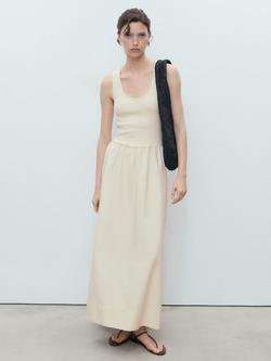 Mango Valvi Jersey Maxi Dress, Light Beige, Light Beige