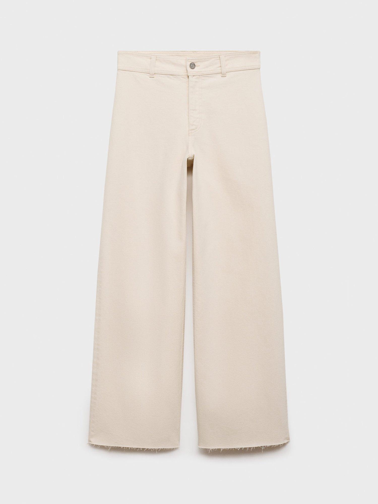 Product image 3 of 7, which shows Mango Catherin High Rise Culotte Jeans, Natural White, 10
