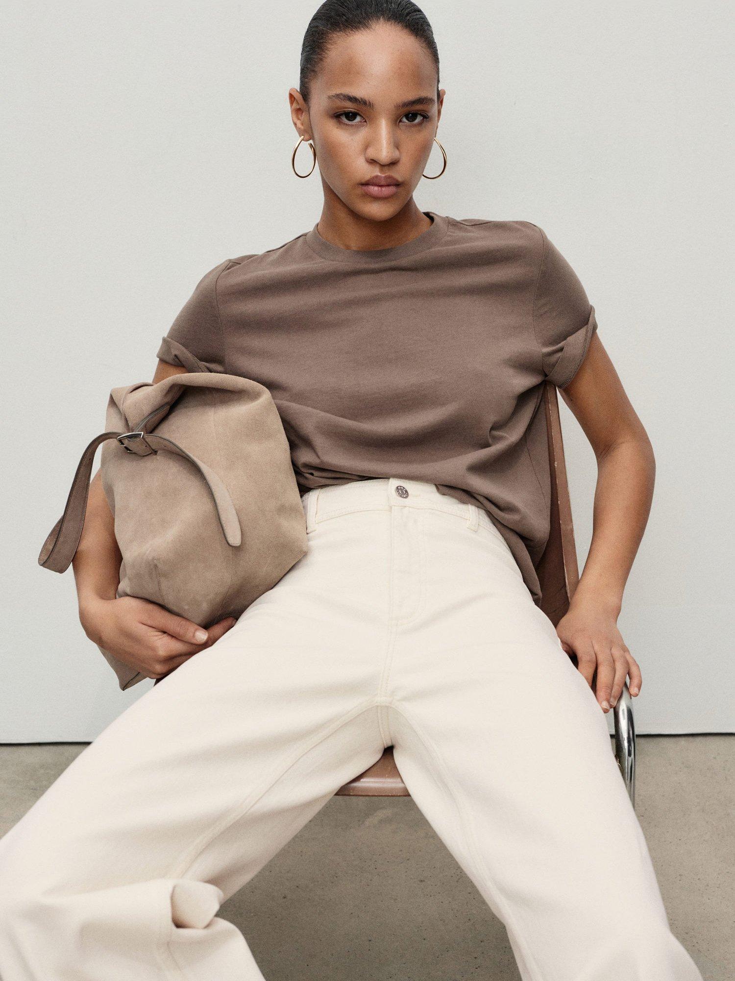 Product image 6 of 7, which shows Mango Catherin High Rise Culotte Jeans, Natural White, 10