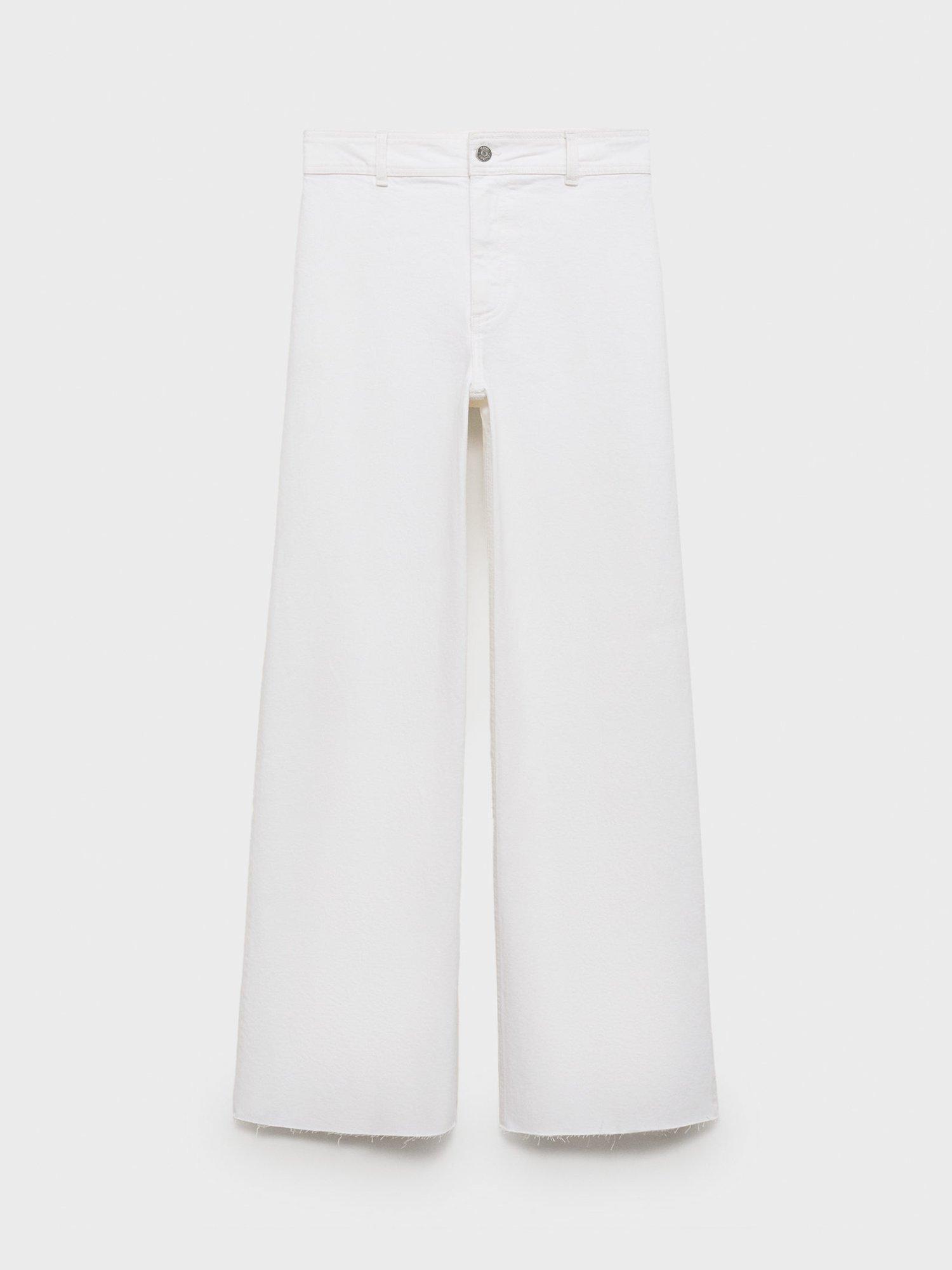 Product image 3 of 8, which shows Mango Catherin High Rise Culotte Jeans, White, 12