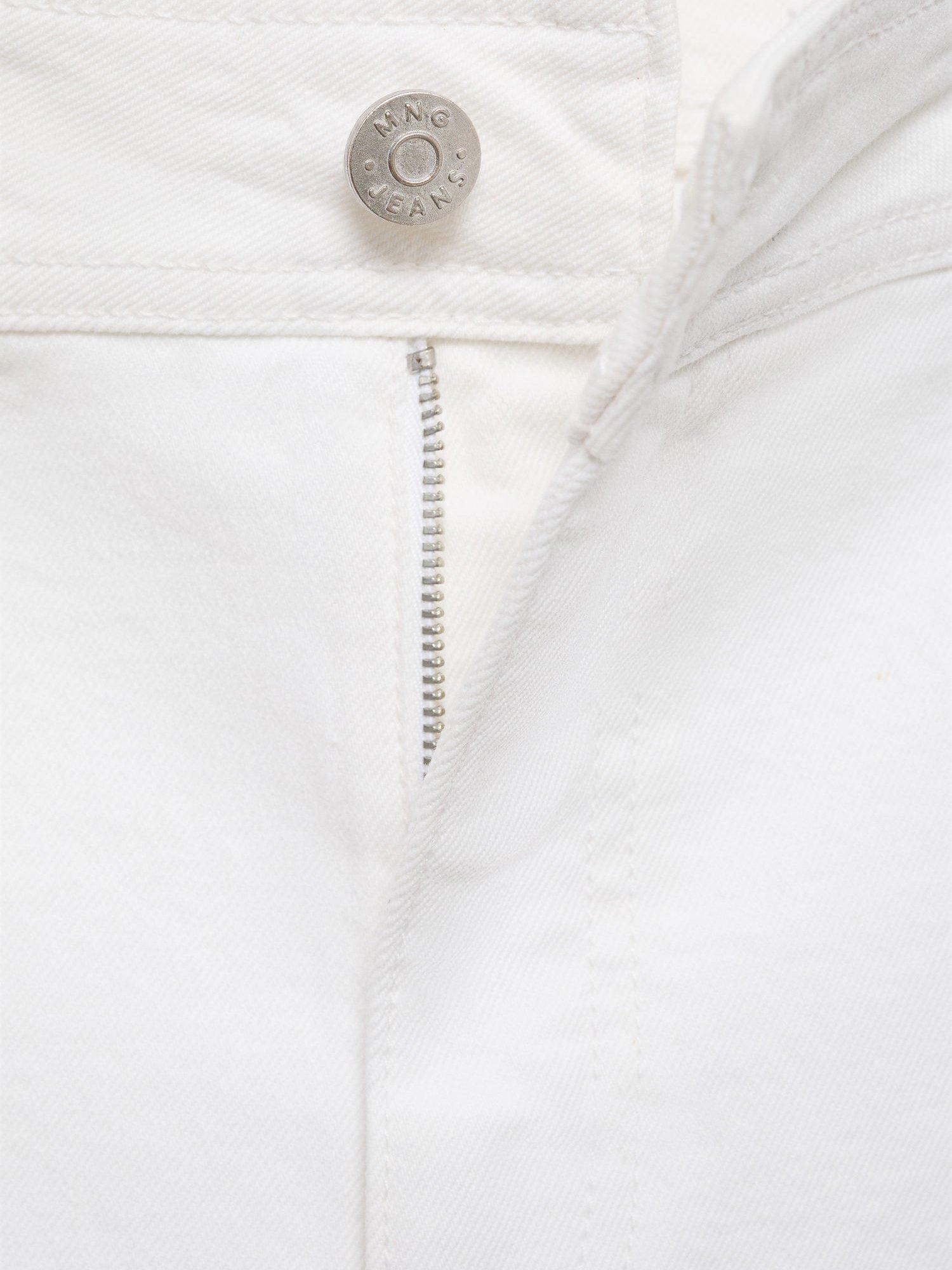 Product image 8 of 8, which shows Mango Catherin High Rise Culotte Jeans, White, 12