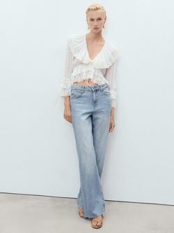 Mango Danila High Rise Wide Leg Jeans, Open Blue - view 2, Open Blue