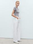 Mango Danila High Rise Wide Leg Jeans, White
