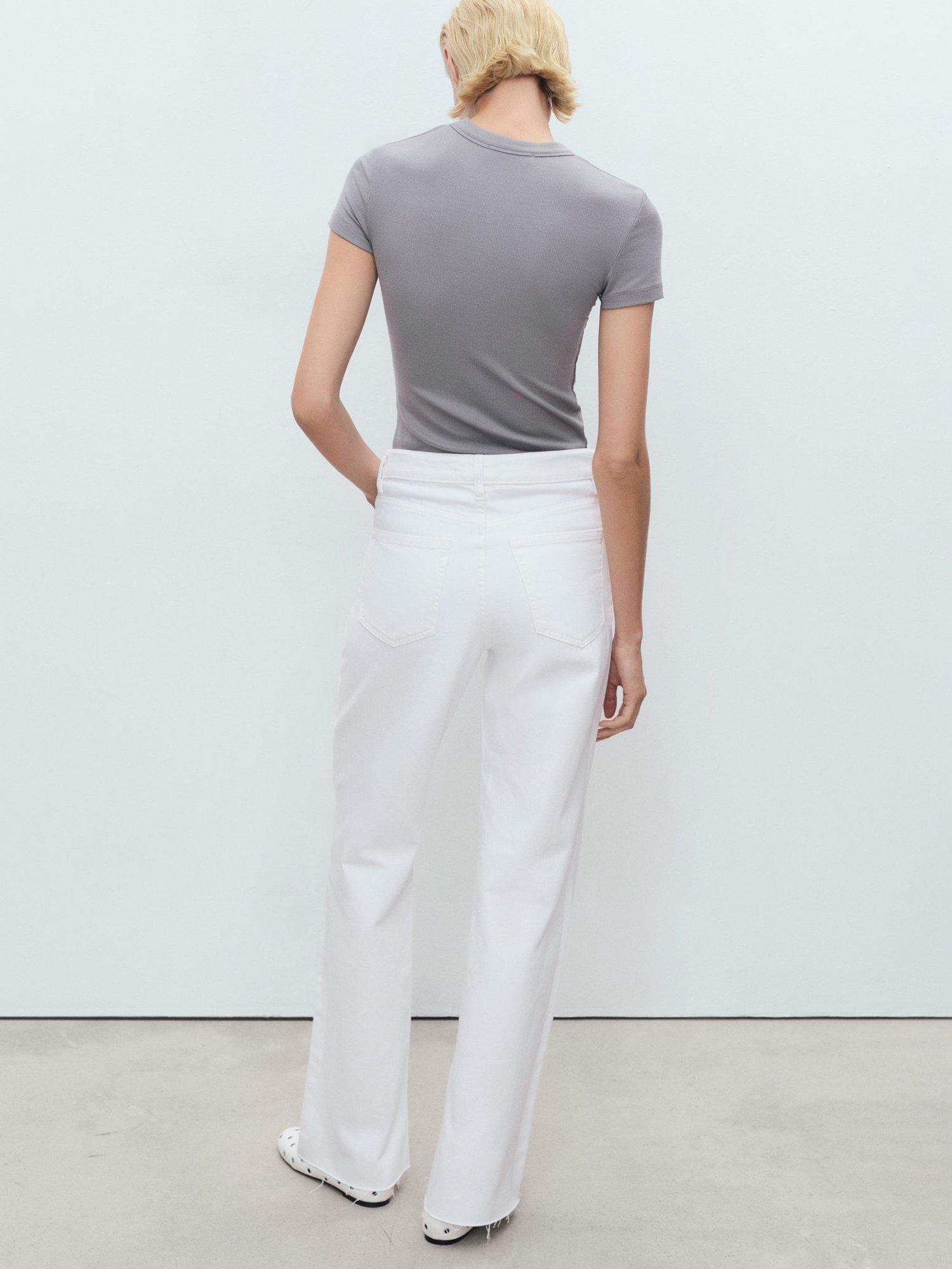Product image 4 of 8, which shows Mango Danila High Rise Wide Leg Jeans, White, 10