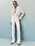 Mango Fiona Mid Rise Flared Jeans, White