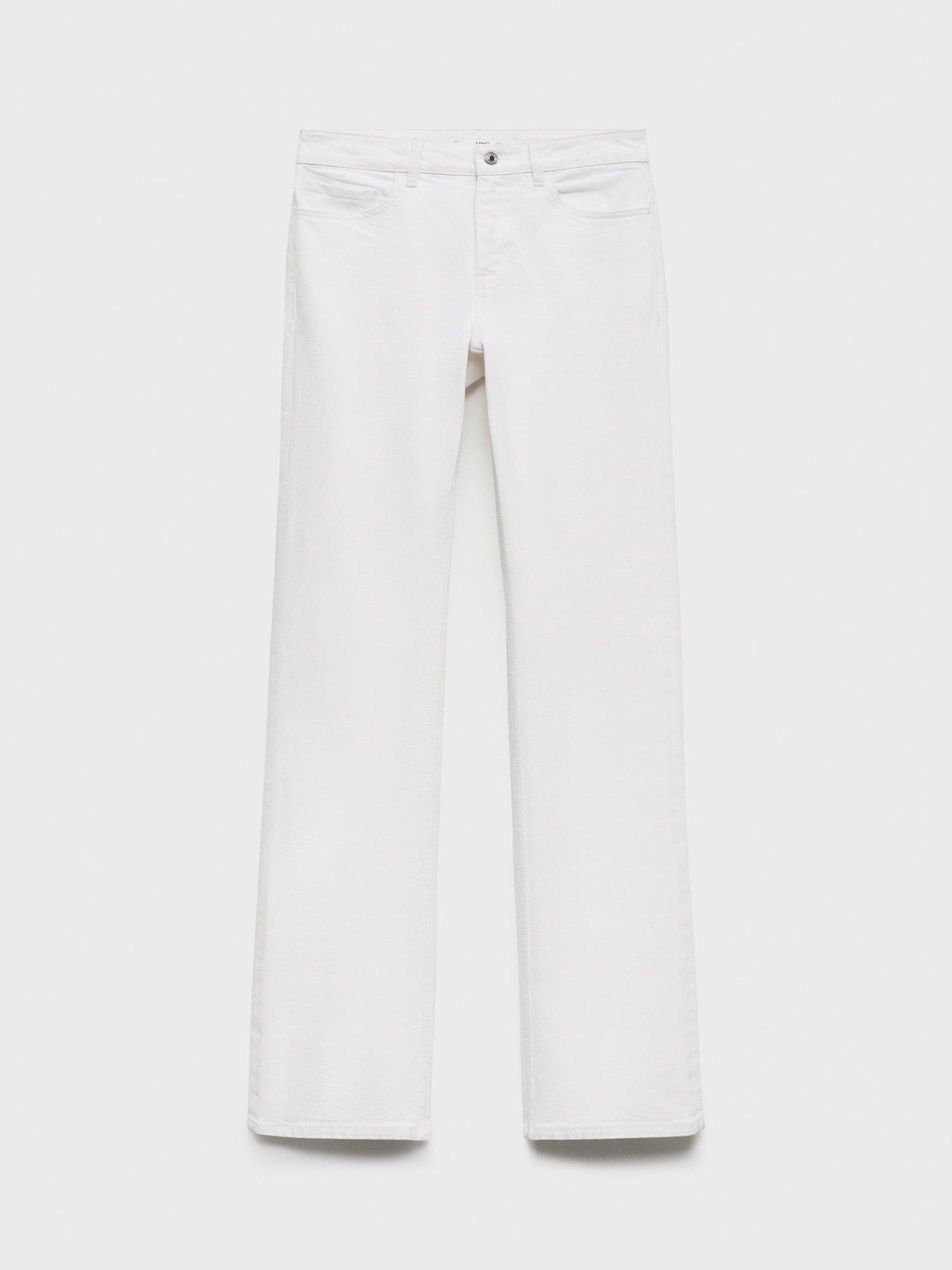 Product image 3 of 9, which shows Mango Fiona Mid Rise Flared Jeans, White, 10