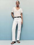 Mango Matilda Mid Rise Straight Jeans, White