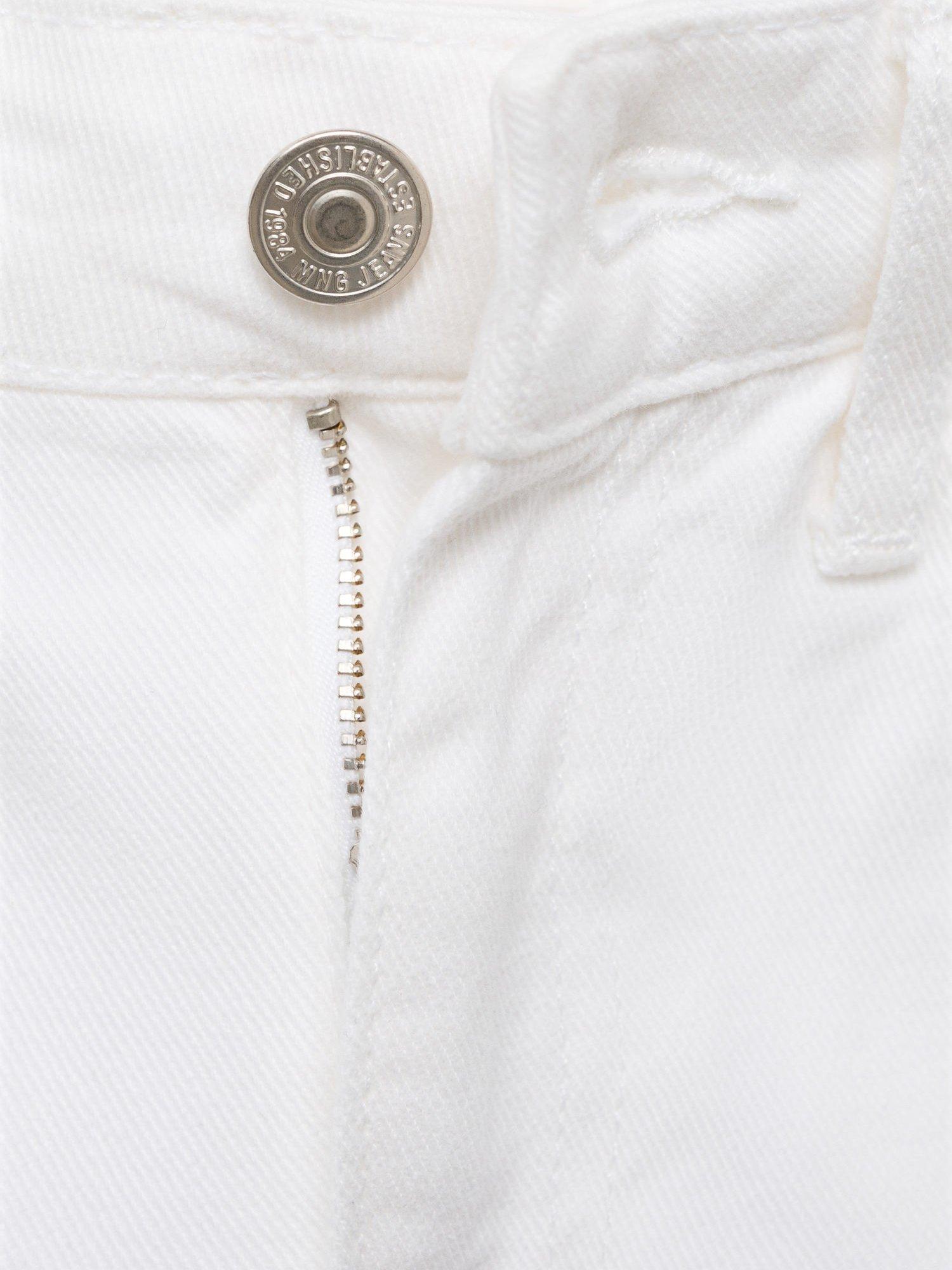 Product image 5 of 8, which shows Mango Matilda Mid Rise Straight Jeans, White, 4