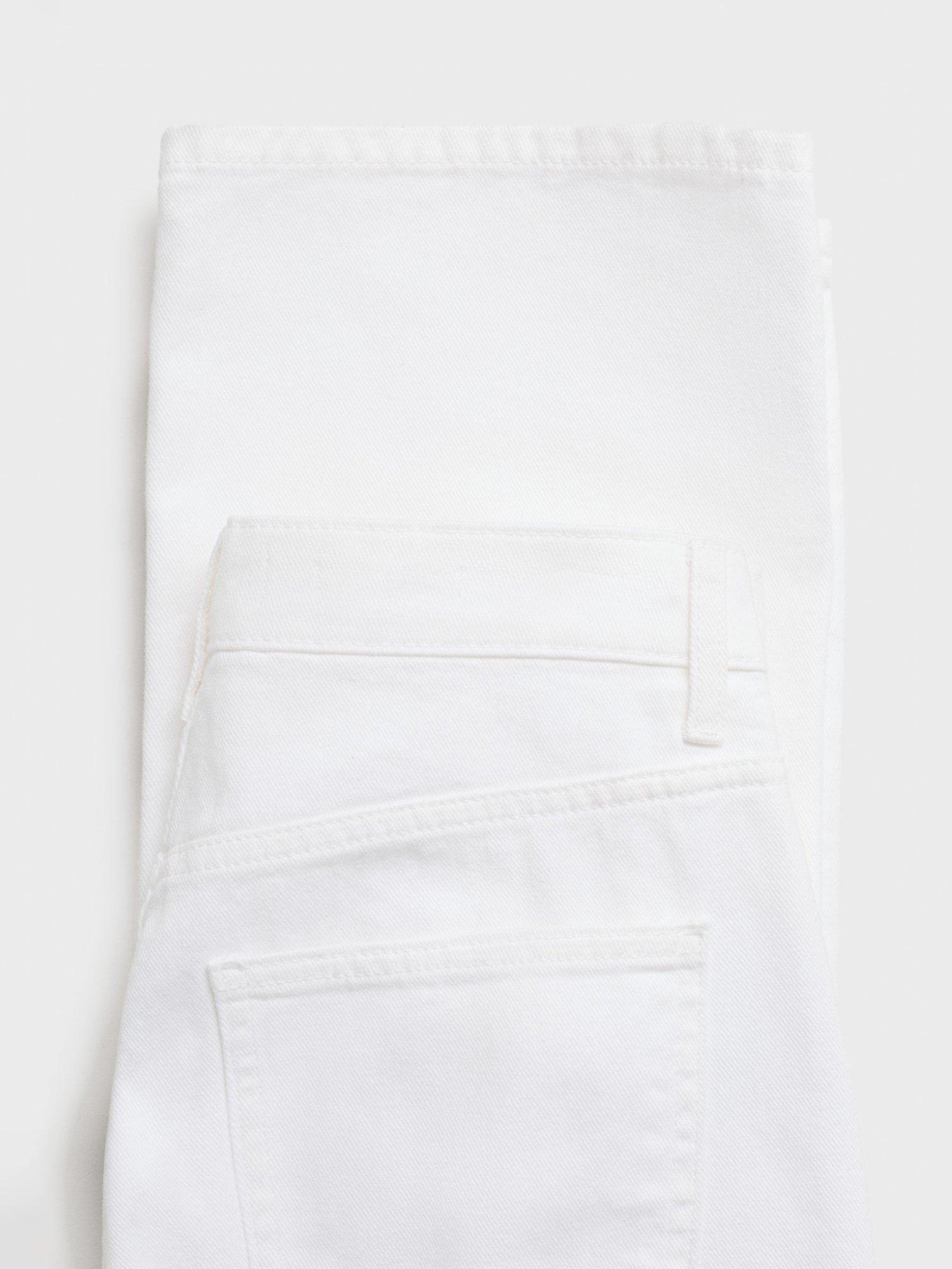 Product image 8 of 8, which shows Mango Matilda Mid Rise Straight Jeans, White, 4