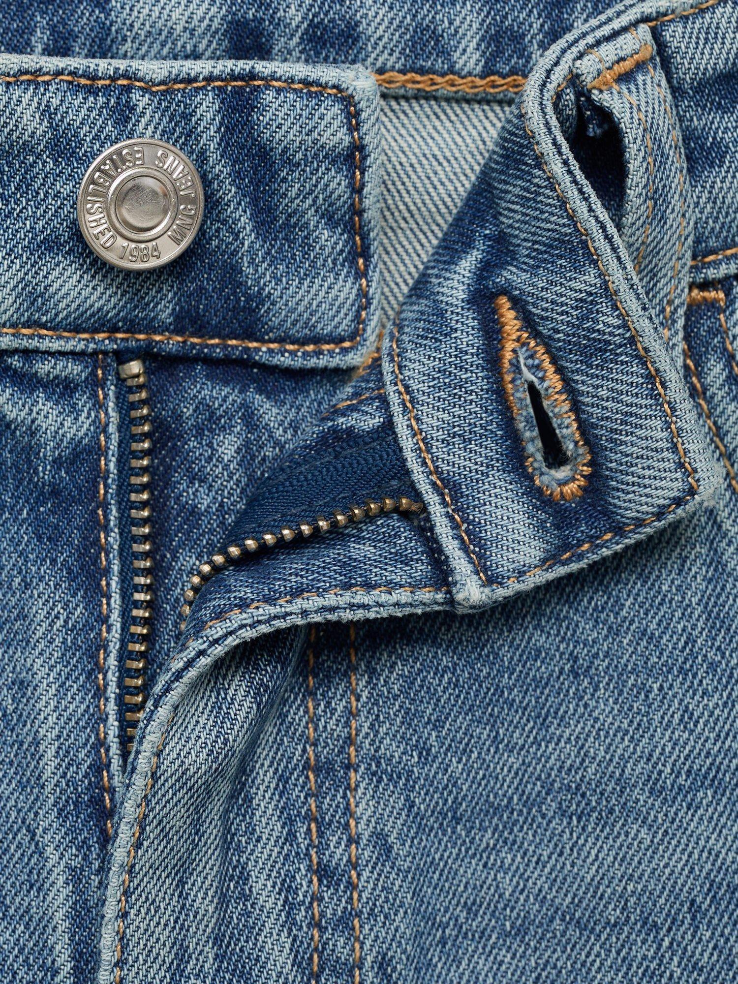 Product image 8 of 8, which shows Mango High Rise Comfort Mom Jeans, Medium Blue, 10