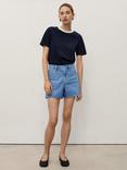 Mango Zoey High Waist Denim Shorts, Mid Blue