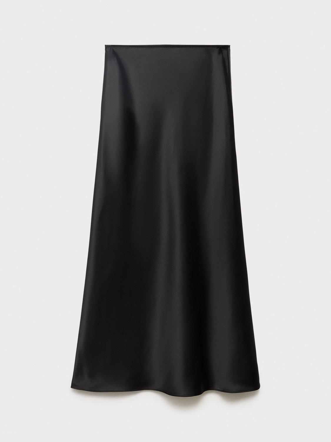 Product image 3 of 7, which shows Mango Mia Satin Midi Skirt, Black, L