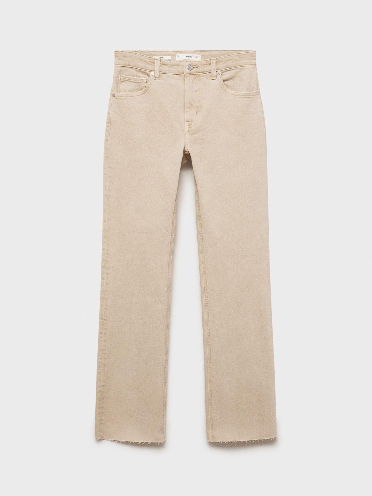 Product image 3 of 9, which shows Mango Sienna Flared Cropped Jeans, Light Pastel Brown, 6