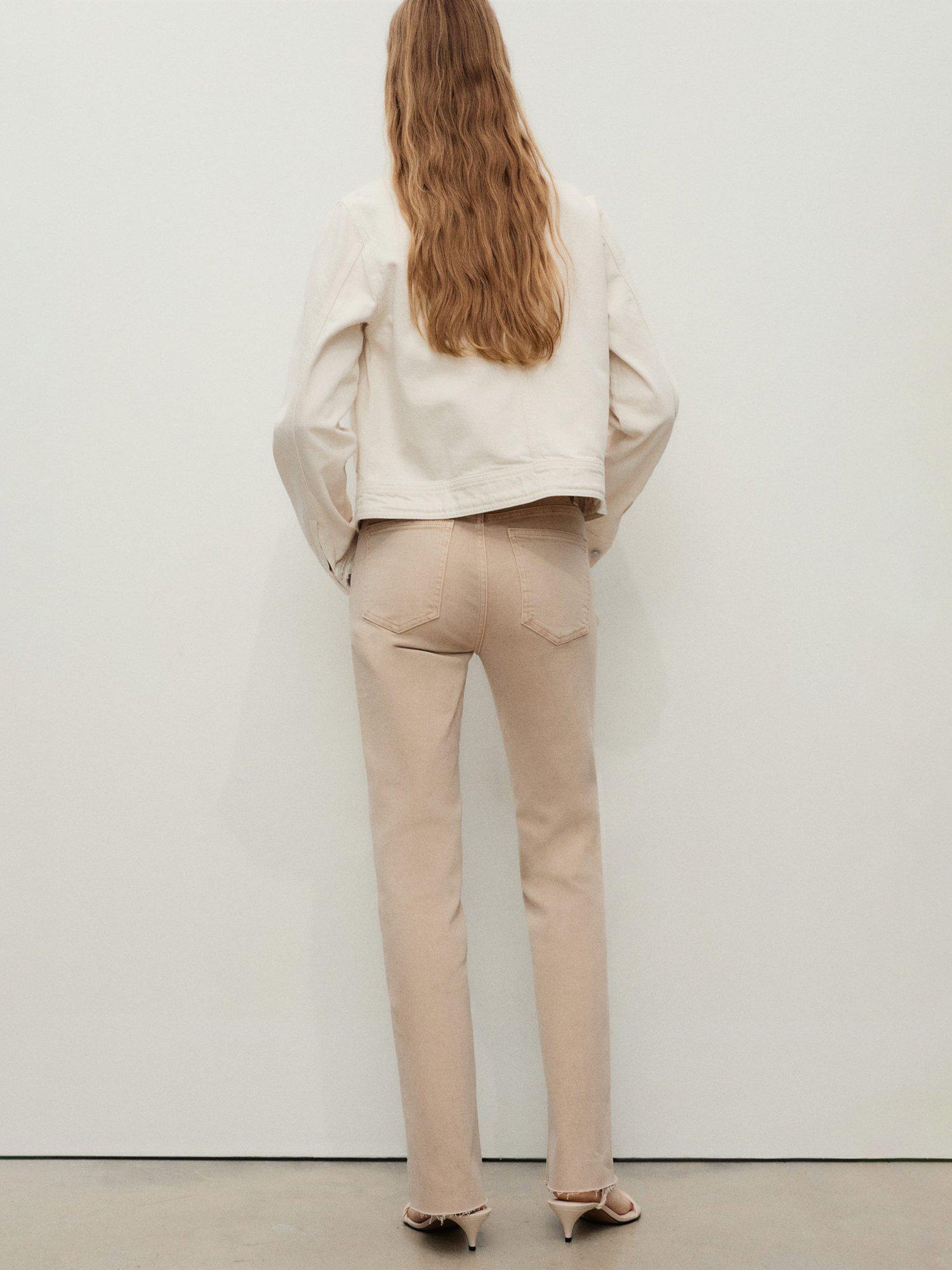 Product image 4 of 9, which shows Mango Sienna Flared Cropped Jeans, Light Pastel Brown, 6