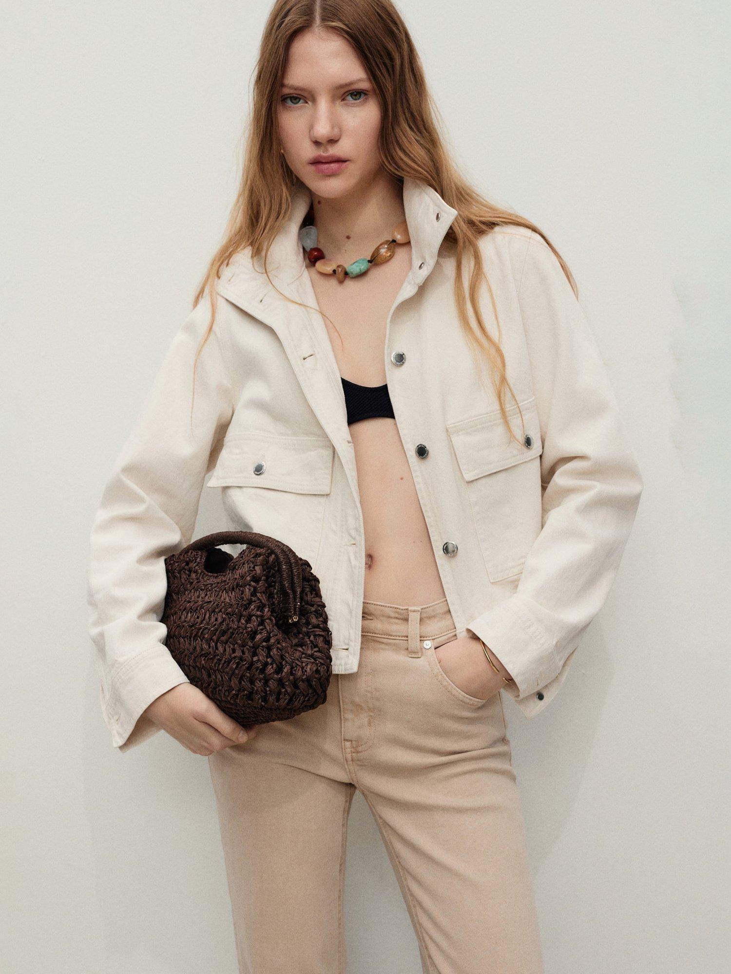 Product image 6 of 9, which shows Mango Sienna Flared Cropped Jeans, Light Pastel Brown, 6