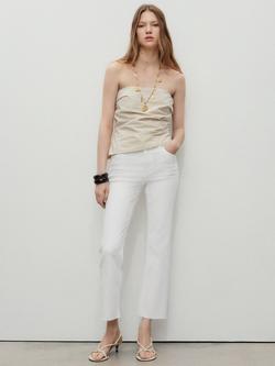 Mango Sienna Flared Cropped Jeans - view 2, White