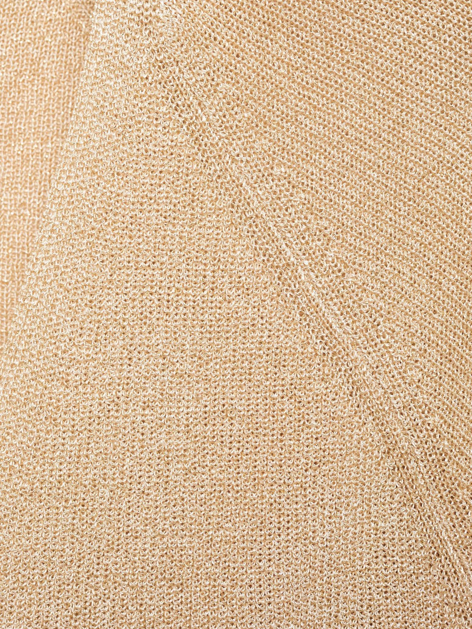 Product image 7 of 7, which shows Mango Kling Fine Knit V-Neck Jumper, Gold, XXXL