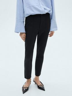 Mango Malu Straight Trousers, Black