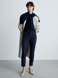 Mango Malu Straight Trousers - view 2, Navy