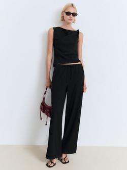 Mango Riga Tailored Trousers, Black, Black