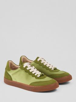 L.K.Bennett LKB Runner Suede Blend Trainers, Olive - view 2, Olive