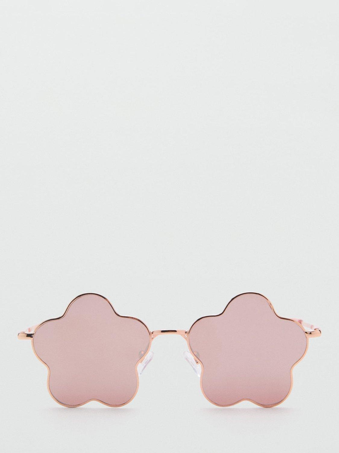 Product image 1 of 4, which shows Mango Flower Sunglasses, Gold, One Size