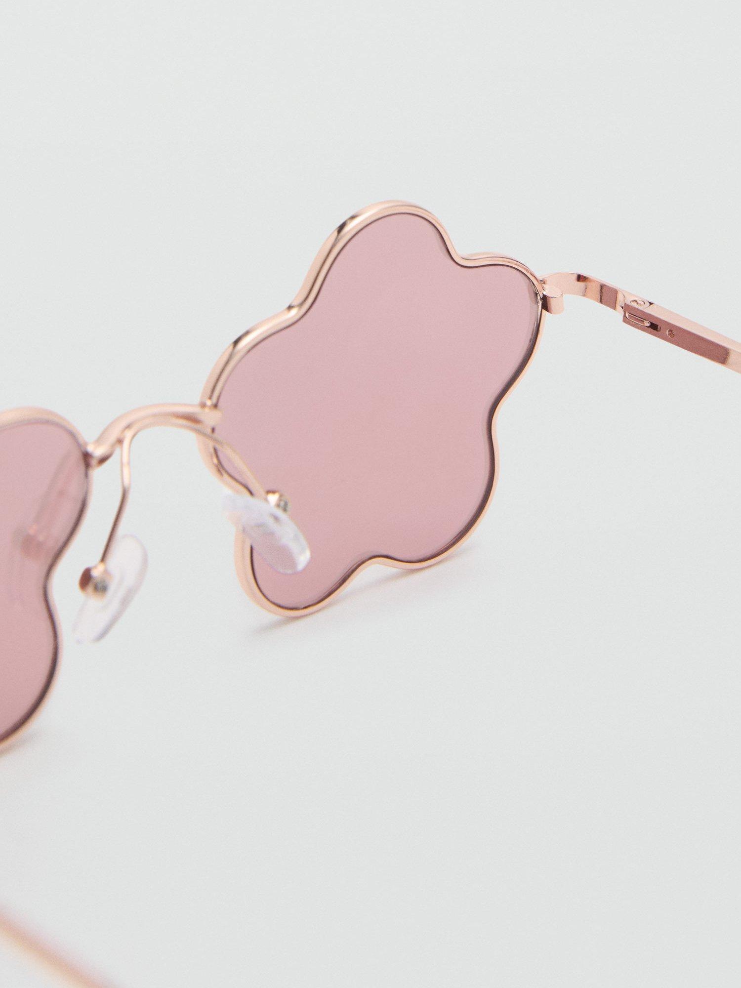 Product image 3 of 4, which shows Mango Flower Sunglasses, Gold, One Size