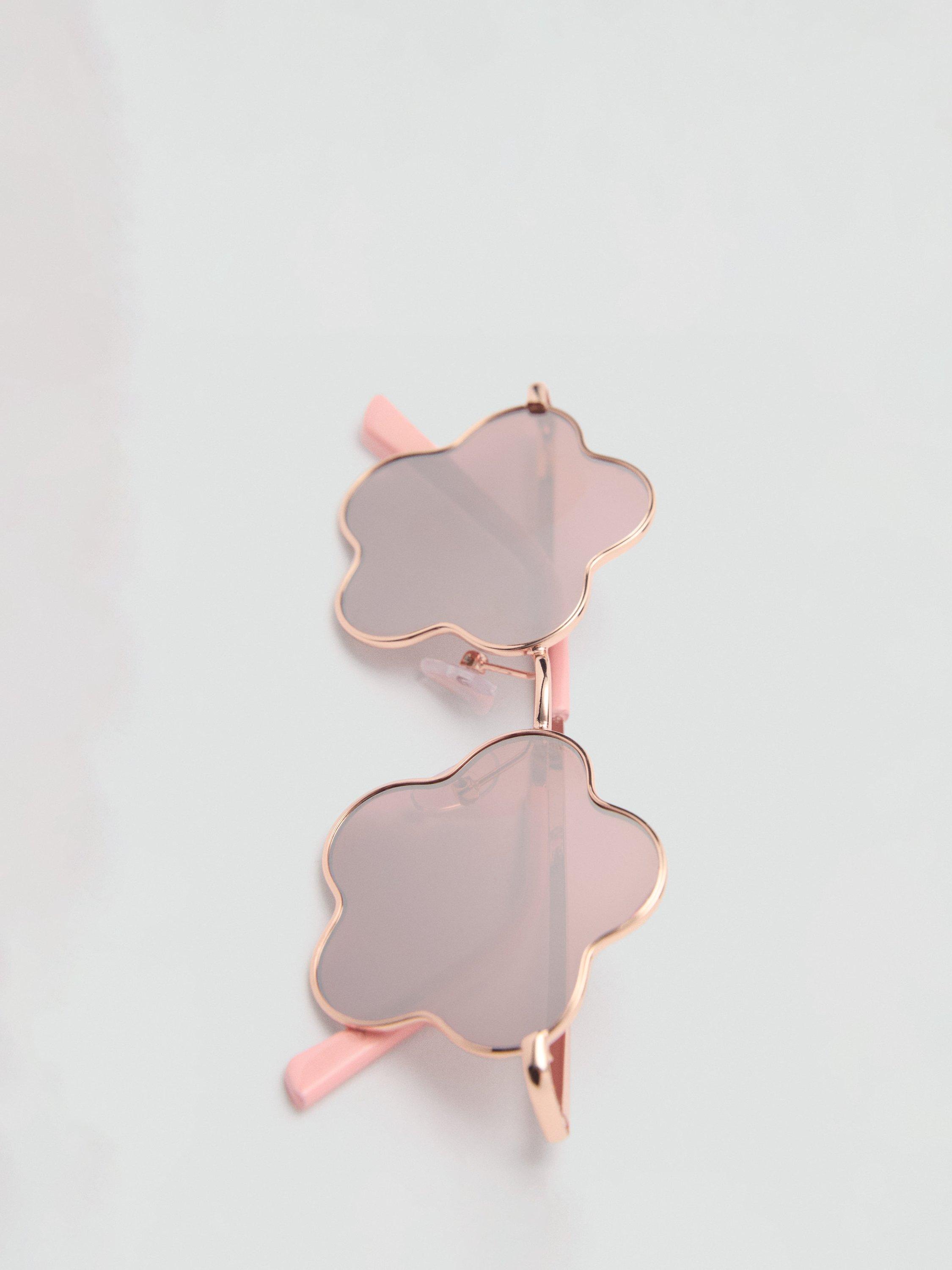 Product image 4 of 4, which shows Mango Flower Sunglasses, Gold, One Size