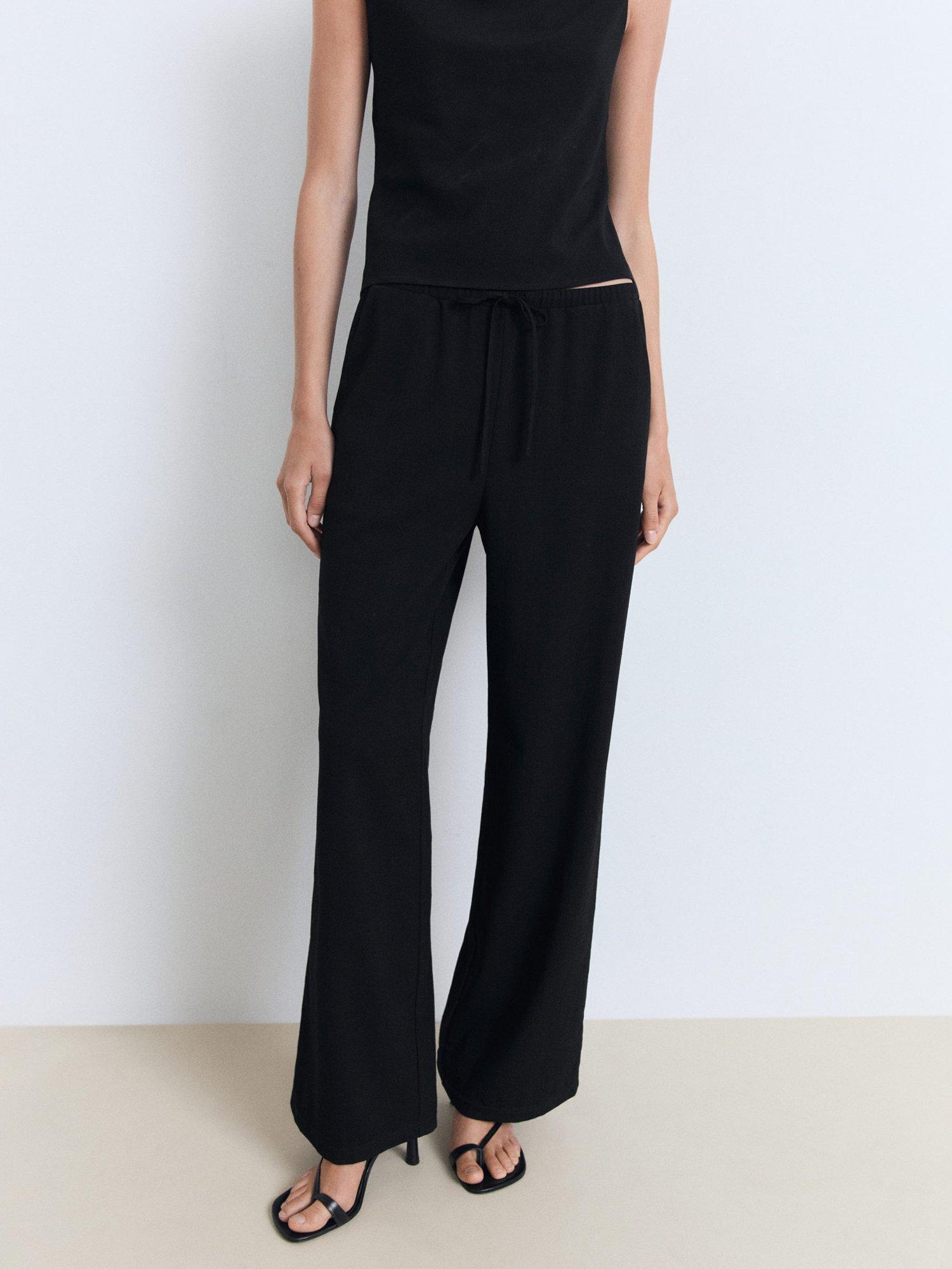 Product image 1 of 7, which shows Mango Riga Asymmetric Drape Top, Black, XXS