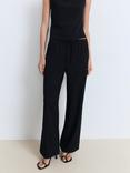 Mango Riga Asymmetric Drape Top, Black