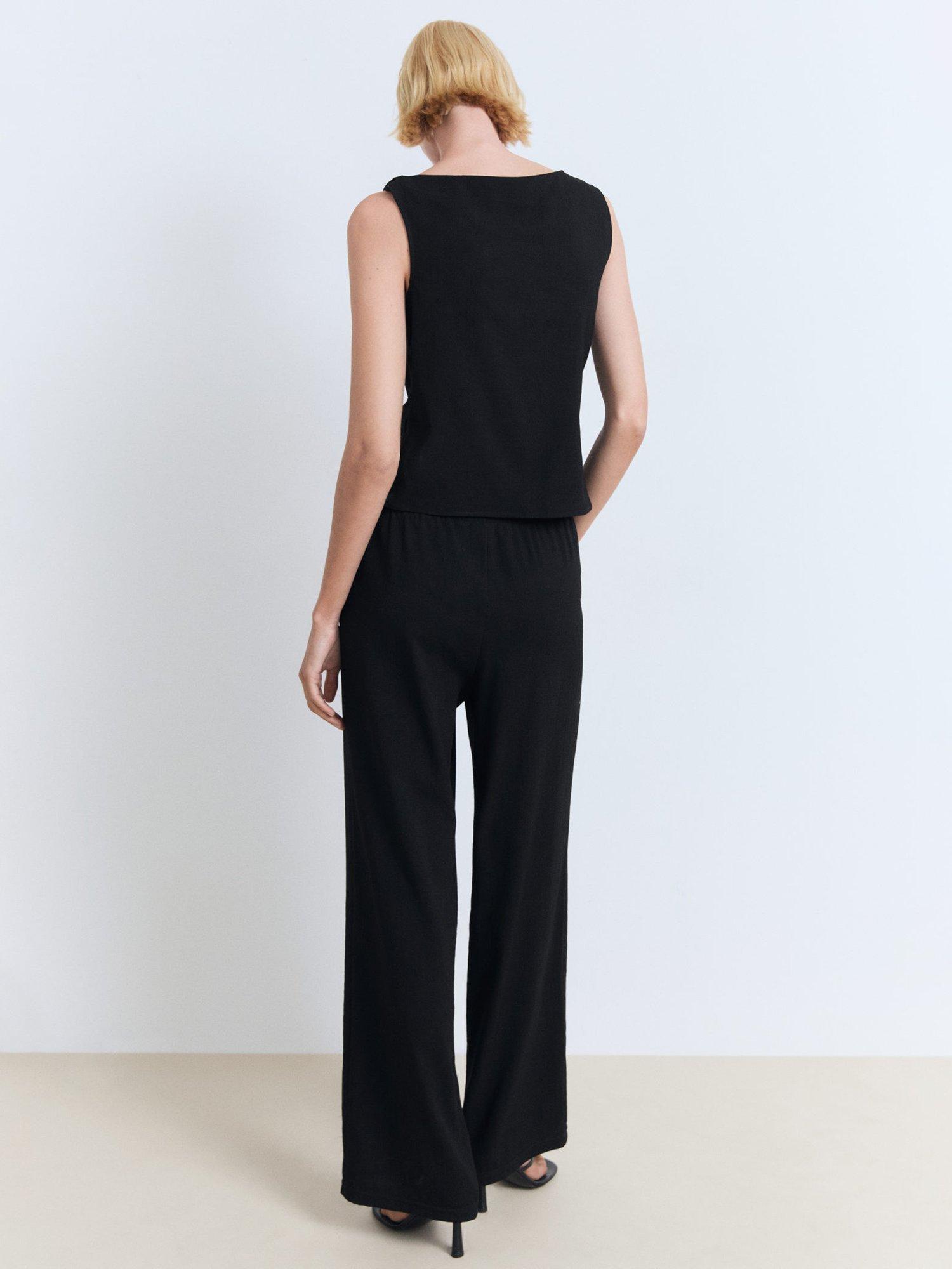 Product image 4 of 7, which shows Mango Riga Asymmetric Drape Top, Black, XXS