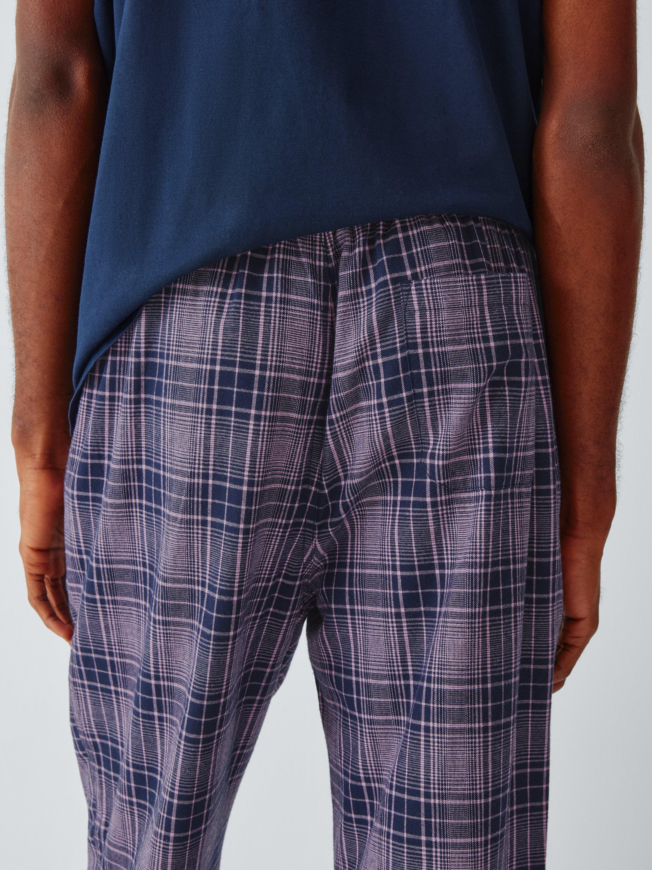 Product image 6 of 6, which shows John Lewis Check Organic Cotton Pyjama Bottoms, Pink Mid, S