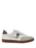 Moda in Pelle Bergamot Leather Lace Up Trainers, White/Silver