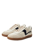 Moda in Pelle Bergamot Leather Lace Up Trainers, Off White