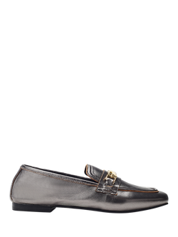 Moda in Pelle Earley Leather Loafers, Pewter