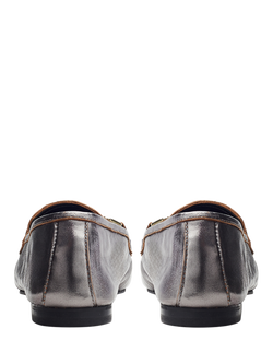 Moda in Pelle Earley Leather Loafers - view 2, Pewter