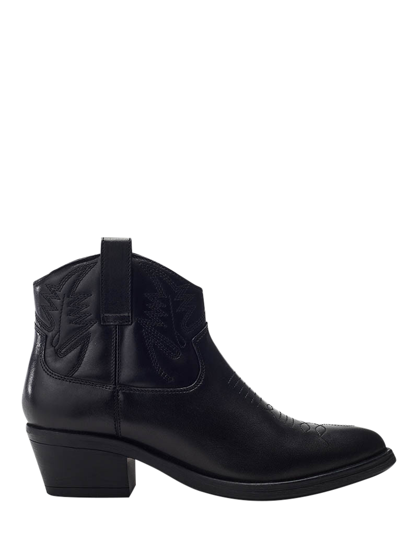 Product image 1 of 4, which shows Moda in Pelle Bracknell Leather Western Boots, Black, 3