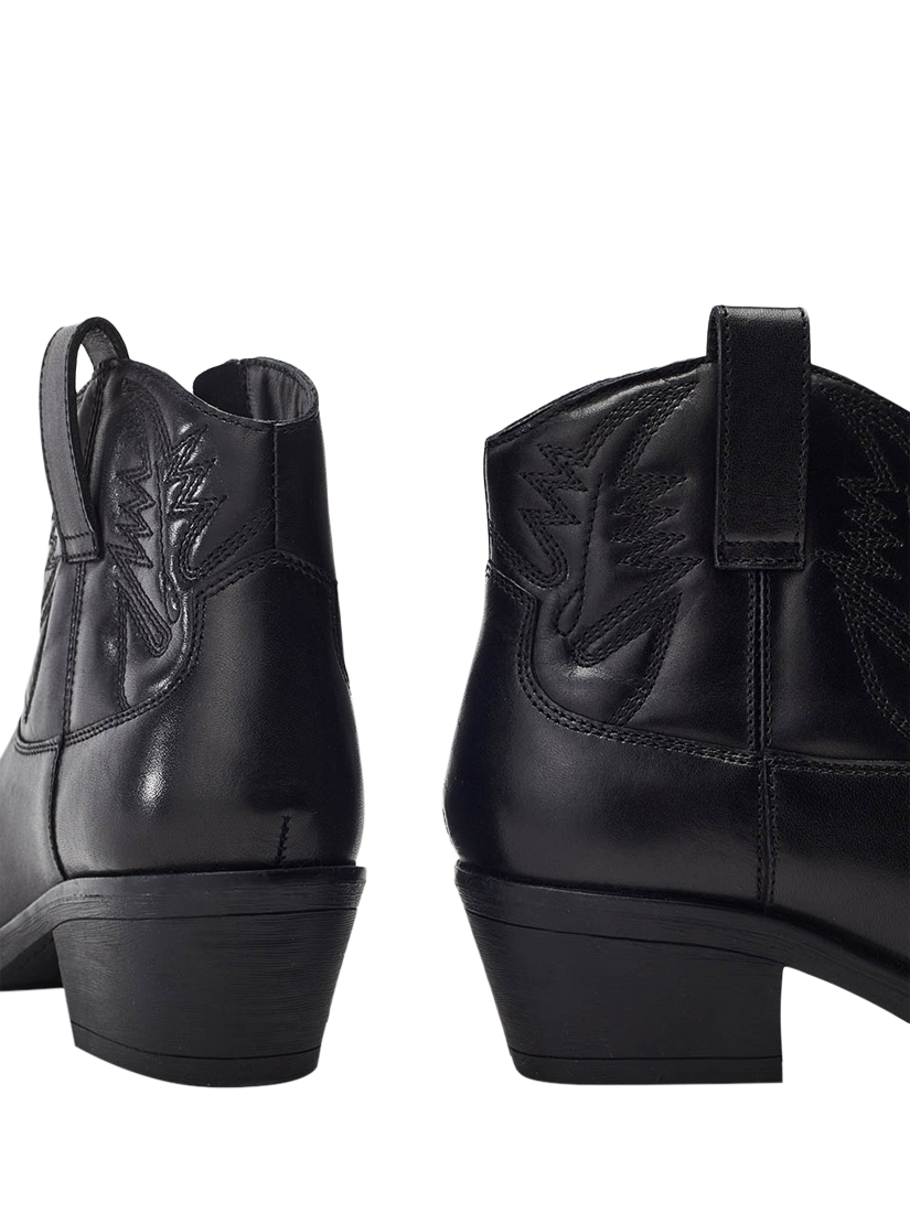 Product image 3 of 4, which shows Moda in Pelle Bracknell Leather Western Boots, Black, 3