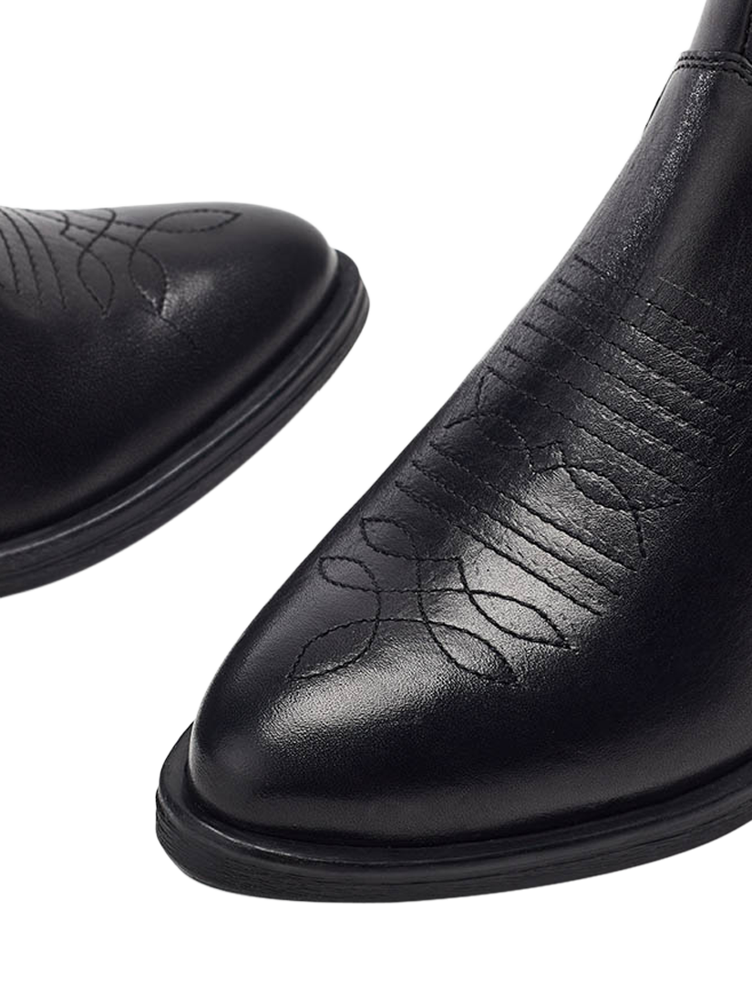 Product image 4 of 4, which shows Moda in Pelle Bracknell Leather Western Boots, Black, 3