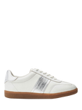 Moda in Pelle Alnick Leather Lace Up Trainers, White/Silver
