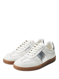 Moda in Pelle Alnick Leather Lace Up Trainers, White/Silver