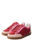 Moda in Pelle Alnmouth Suede Lace Up Trainers, Pink/Red, Pink/Red